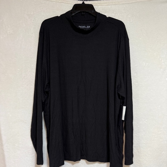Rachel Zoe Sweater 3X Women's Ribbed Long Sleeve Shirt Top Black - Picture 1 of 9